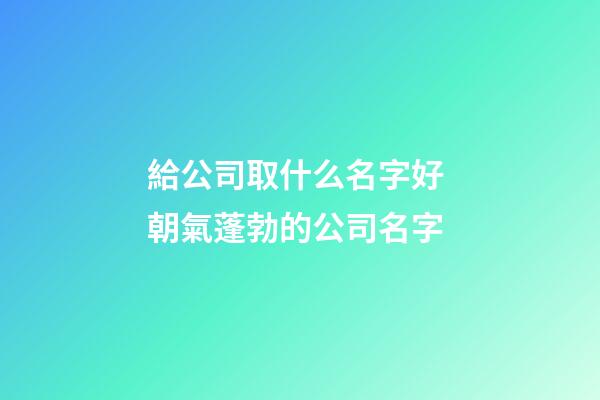 給公司取什么名字好 朝氣蓬勃的公司名字-第1張-公司起名-玄機(jī)派